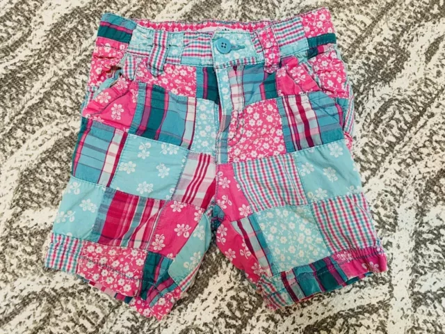 Children's Place Girls Plaid Madras Cotton Shorts Size 18-24 Months EUC