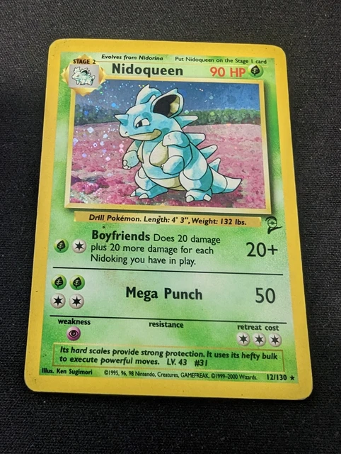 Pokemon Card Nidoqueen 12/130 Holo Rare Base Set 2 WOTC
