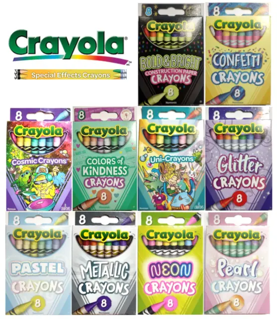 8pk 🖍 CRAYOLA Specialty Crayons 🖍 You Choose!: Neon, Glitter, Metallic & More!