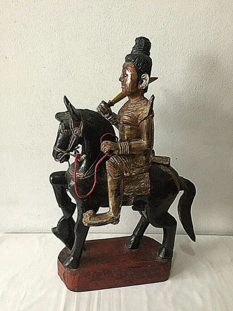 Antique Burmese Nat riding Horse figure 3