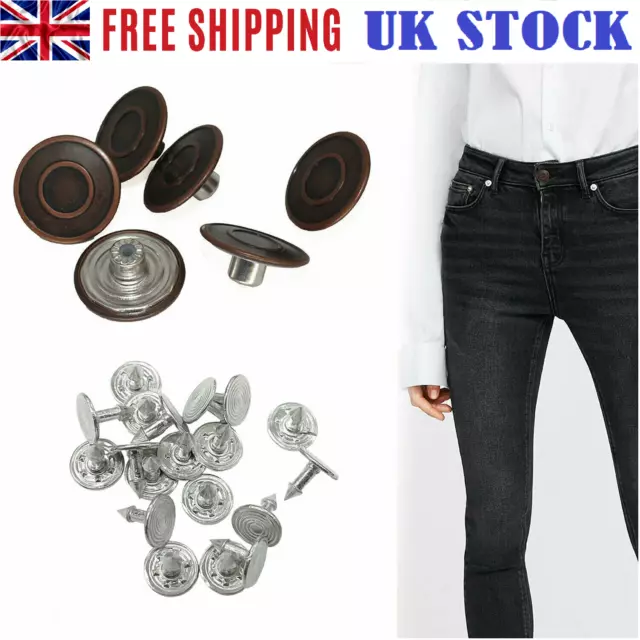 Hammer on Jeans Buttons Denim Replacement for Leather Coats Trousers Jacket  20mm