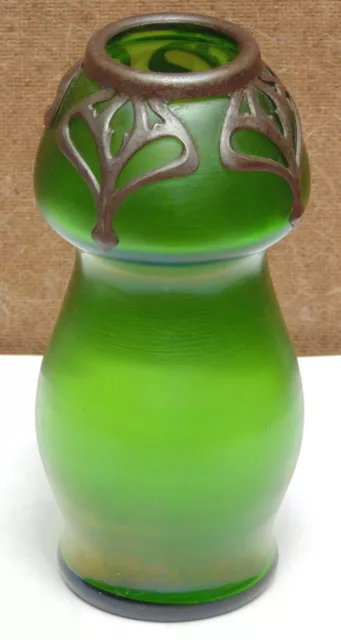 rare magnifique ancien vase pâte de verre irisé loetz époque art noveaux 1900