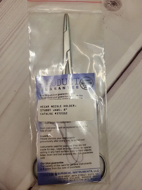 New hegar needle holder stubby jaws 8" Stainless Steel Germany Fisherman
