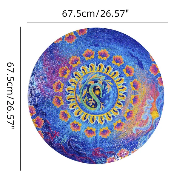 1000PCS Jigsaw Puzzles Round Shape Ocean Legend Education Learn Game Kids