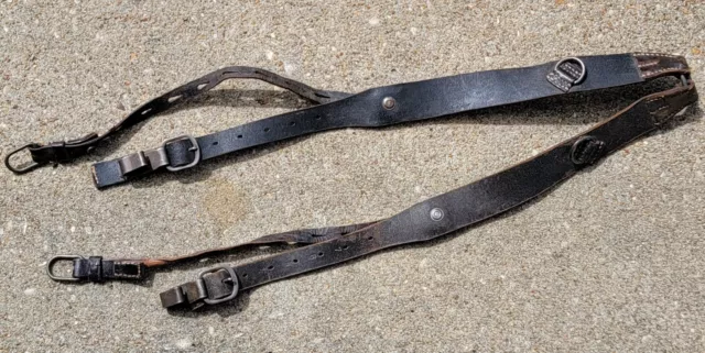 Original WWII German Army Leather Combat Y Strap