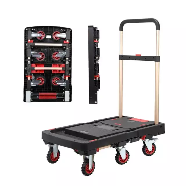 New Folding Platform Cart Dolly Push Hand Truck Foldable Large Capacity Portable