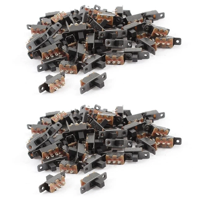 110 Piece 3 Terminals PCB Mounting 2 Position 1P2T Sliding Switch A6F1