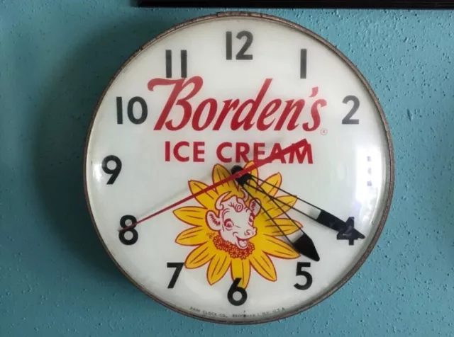 Borden Elsie the Cow Ice Cream Pam clock