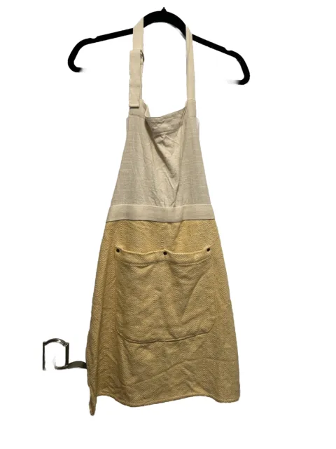 Envogue 100% Cotton Yellow Apron Heavy Weight With Deep Pockets