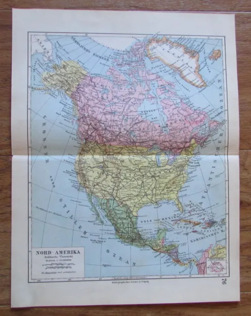 Nord-Amerika Nordamerika Politische Übersicht - alte Landkarte Karte map 1928