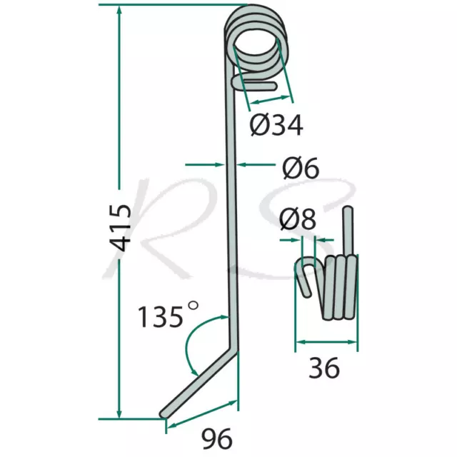 Striegelzinken 6mm passend für Hatzenbichler (9309 380)