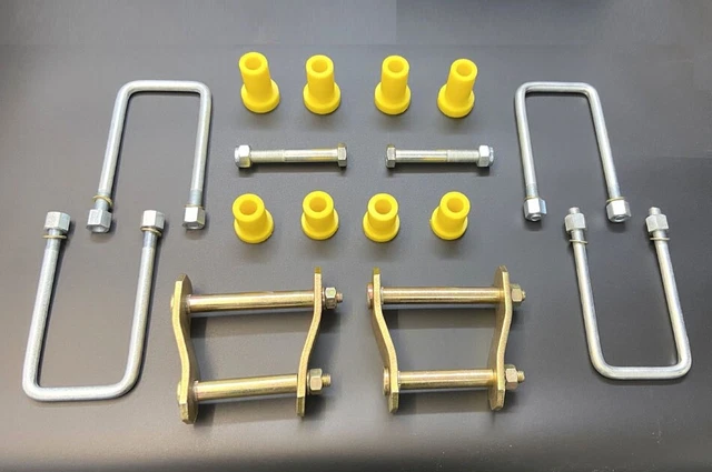 thumbnail interactive-video image 1 of JPL Rear Spring Shackle Pin & U-Bolt Bush Kit For Nissan Navara D22 2.5TD 1998 1 of 6
