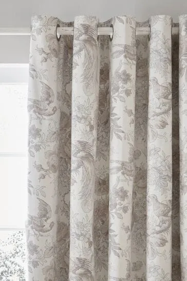 PAIR OF CURTAINS Laura Ashley Birtle Blackout Eyelet, DOVE GREY, W167 D 137CM
