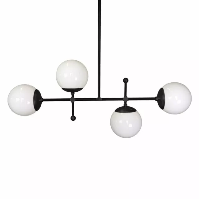 Modern Brass Glass Globe Chandelier Sputnik Mid Century Industrial Ceiling Light