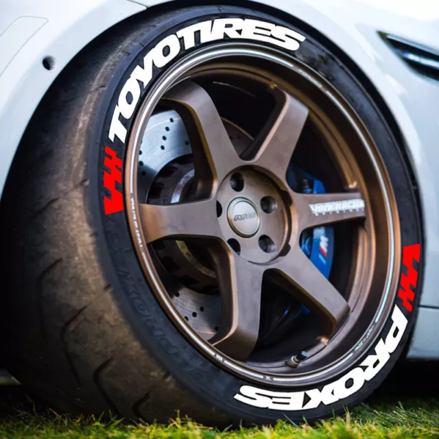 TOYO TIRES PROXES Tire Lettering Sticker 1.06'' 14''-22'' W/ Racing Flag 4 Kits TOYO TIRES PROXES Tire Lettering Sticker 1.06'' 14''-22'' W/ Racing Flag 4 Kits