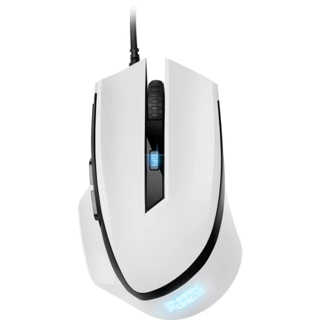 Sharkoon SHARK Force II, Gaming-Maus, optisch, 4200dpi, USB, 6 Tasten, weiß