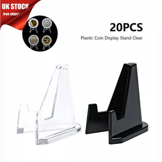 20X Plastic Stands Mini Coin Display Stand Easel Holder Rack Shelf For Medals UK