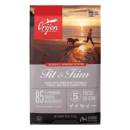ORIJEN Dog Fit and Trim Recipe 25lb High-Protein Grain-Free Weight Management...