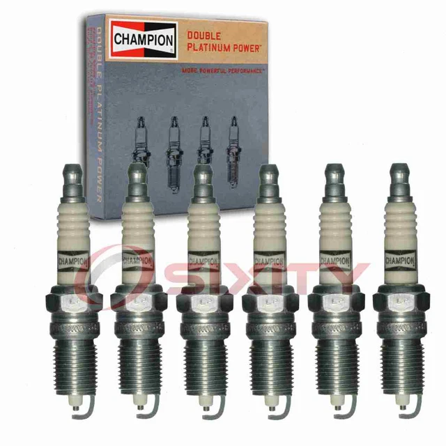 6 pc Champion Double Platinum Spark Plugs for 2006-2007 Saturn Relay 3.9L V6 dc