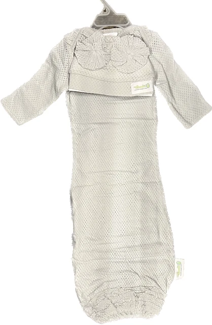 Woombie Ultra Air + Hat Set-Swaddle Snuggle Sleep N Play 14 -19 lbs  Gray Mesh