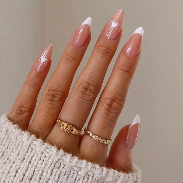 Conseils pour les ongles Faux ongles Stiletto français Faux-ongles d'amande