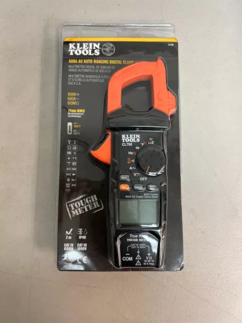 Klein Tools Auto-Ranging TRMS Digital Clamp Meter CL700 Electrical Tester