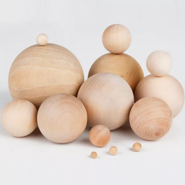 6mm to 60mm Diameter Natural Wood Balls Round Wooden Craft Sphere Craft Supplies