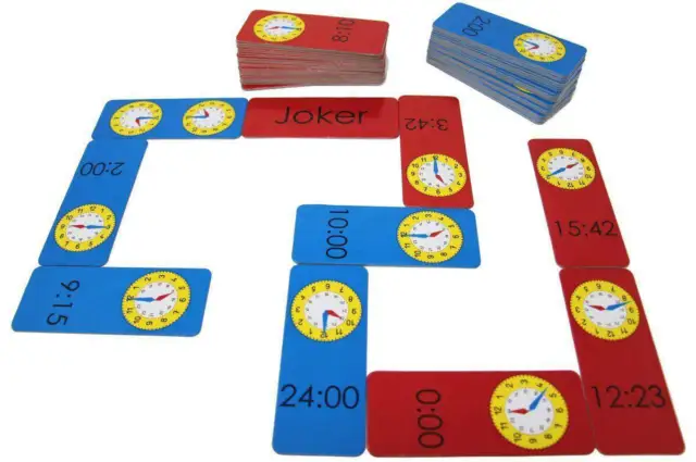 Wissner Uhrzeit Domino, Lernspiel für Kinder zum spielerischen Üben der Uhr und