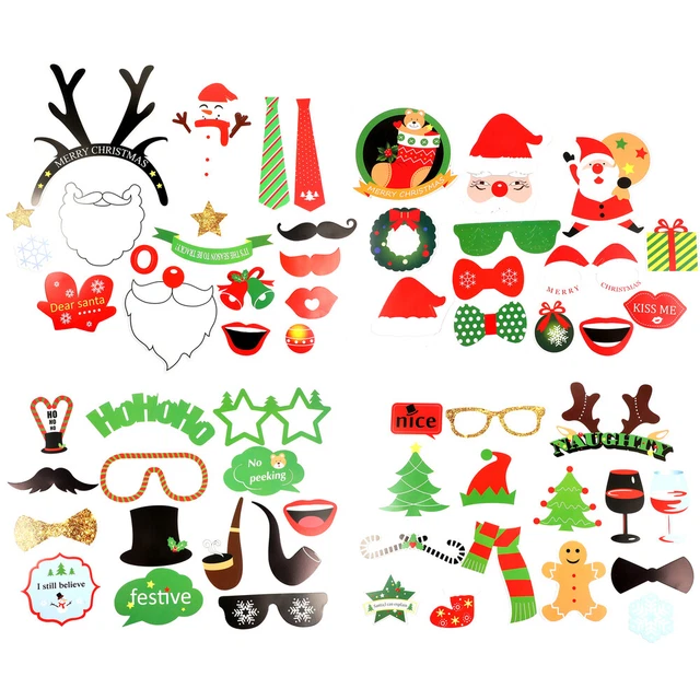 50 piezas accesorios de cabina de fotos de boda accesorios de fotografía de Navidad