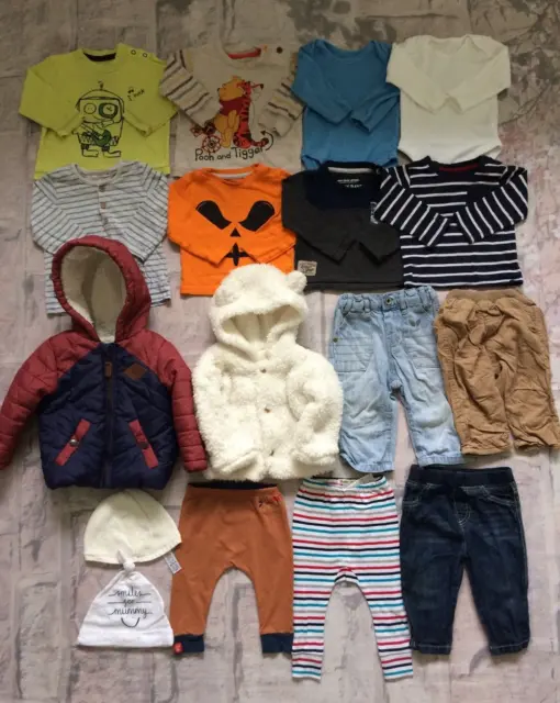 Baby Boys Clothes Bundle 6-9 Months Jacket Jeans Jumpers Next TU George Etc