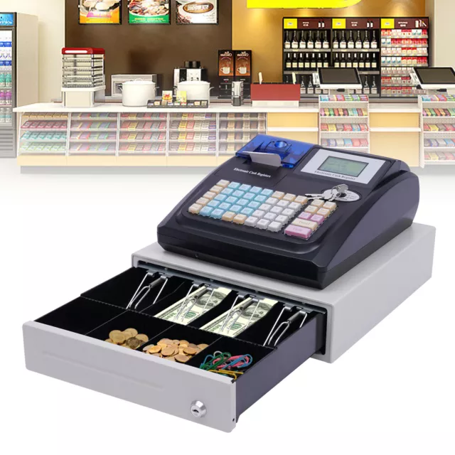 Electronic Cash Register Till with Master Key Manual Drawer - 48 Keys POS System