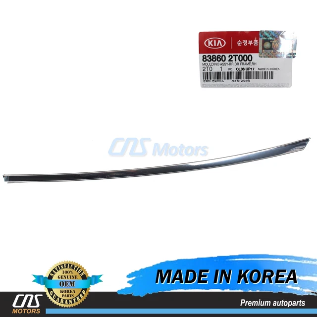 thumbnail image 2 of Genuine Kia Rear Door Moldings Chrome – Left & Right For 2011-2016 Optima (83850-2T000, 83860-2T000) 2 of 5