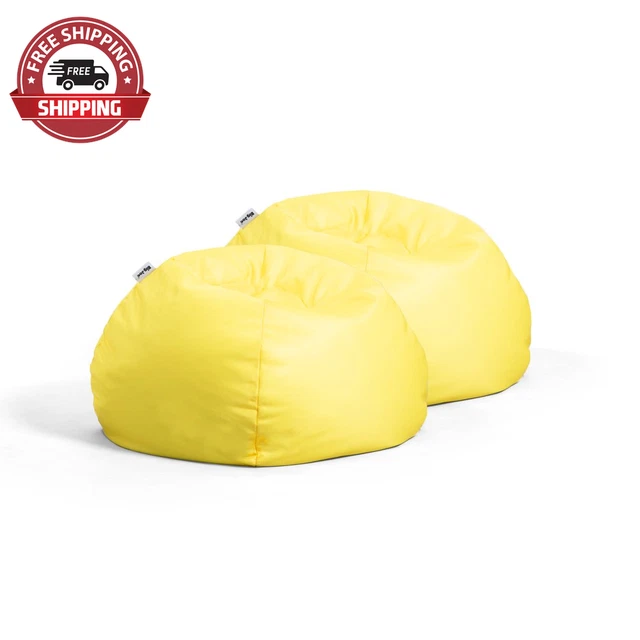 Big Joe Dot Bean Bag Chair 2-Pack, Gabardine Kids, 2Ft, Buttercup
