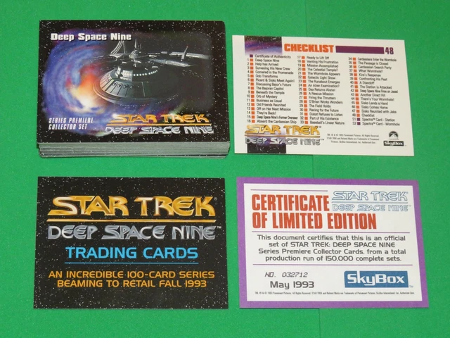 1993 STAR TREK Deep Space Nine DS9 SKYBOX COMPLETE BASE 48 CARD SET! + 2 PROMO