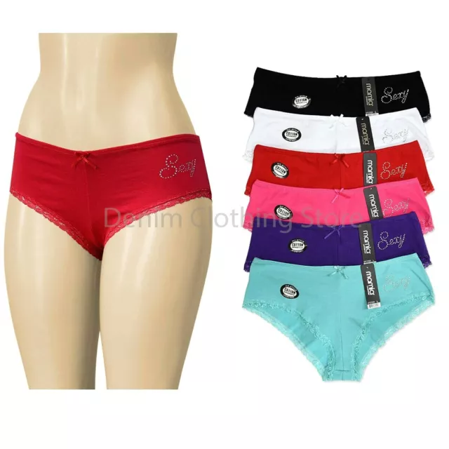 3 6 12 Pcs Lot Women's Cotton Bikinis Briefs Panties Cheeky Underwear,XS S M