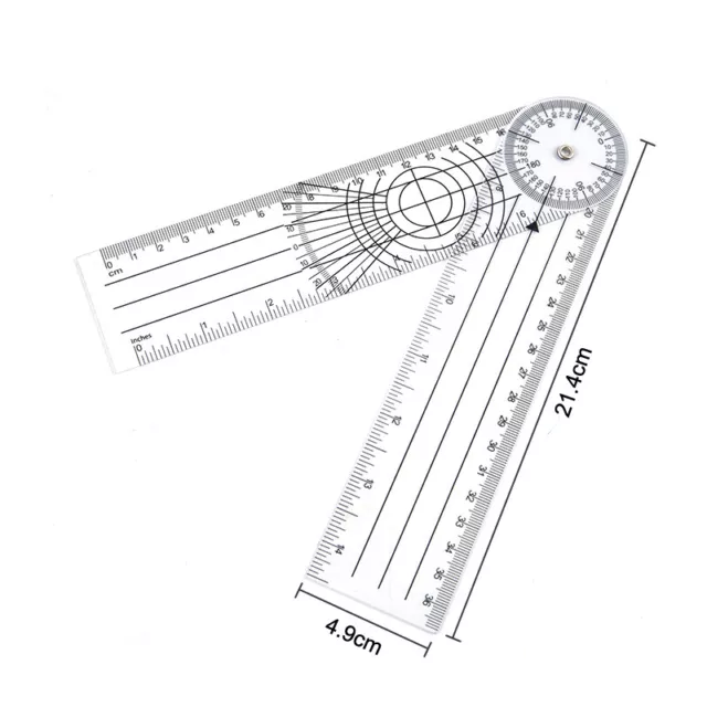 0-140mm 360 Degree Goniometer Angle Medical Spinal Angle Ruler Angle Finder ToWR