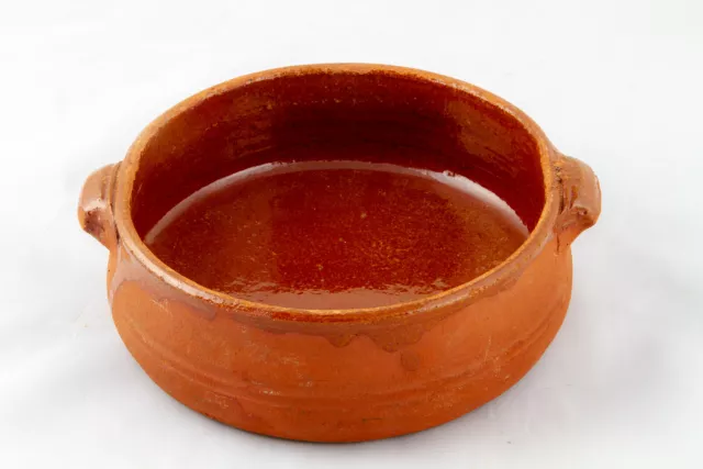 Antico Tegame in terracotta Coccio realizzato a mano Vintage Piccolo Tegamino