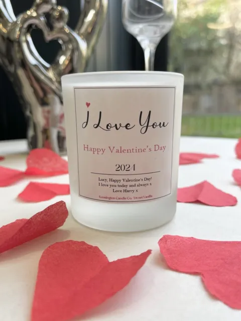 Personalisierte I Love You Valentinstagskerze für sie, maßgeschneidertes duftendes Geschenk