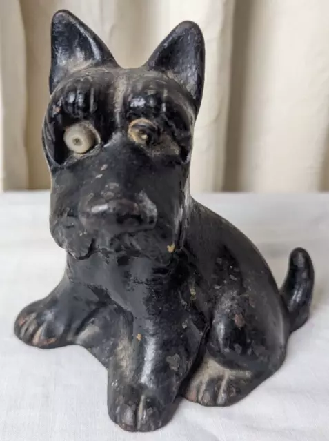 Antique Hubley Cast Iron Scottish Terrier Scottie Dog Door Stop 5 1/4"