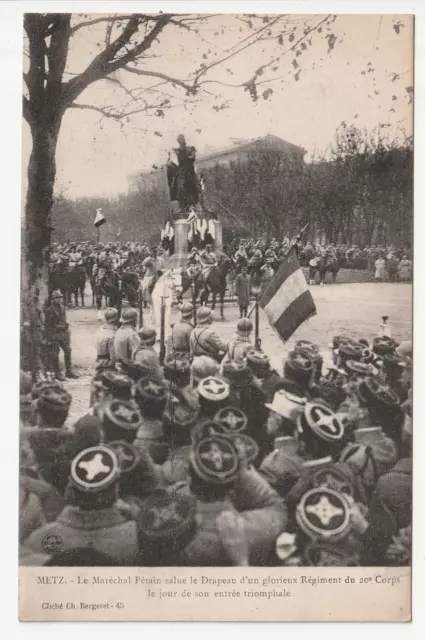 METZ - Moselle - CPA 57 - Military - Marshal Pétain Flag of the 20th Corps