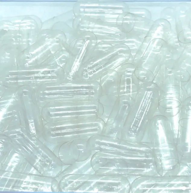 500 cápsulas vacías de gelatina transparente halal/kosher talla 00# densidad en polvo 450-900 mg