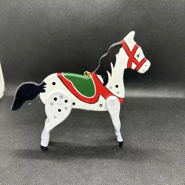 Vintage Midwest Importers Of Cannon Falls Wooden Horse Christmas Ornament