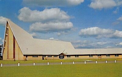 Hayward Wisconsin~First Lutheran Church~A Frame~Huge Lawn~1960s Postcard