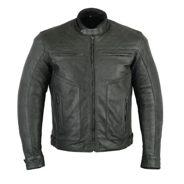 Rksports Gear Mens  Fashion Leather Motorcycle motorbike Jacket with Armour