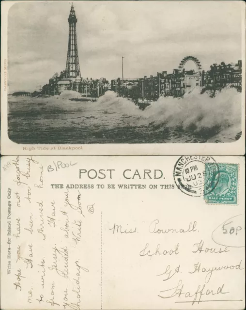 Blackpool High Tide Valentines Series GB 1903 Cancel