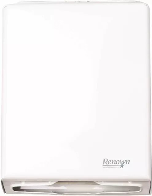 Renown REN05134 Metal Folded Hand Towel Dispenser White 4.3" x 16.1" x 11.4"