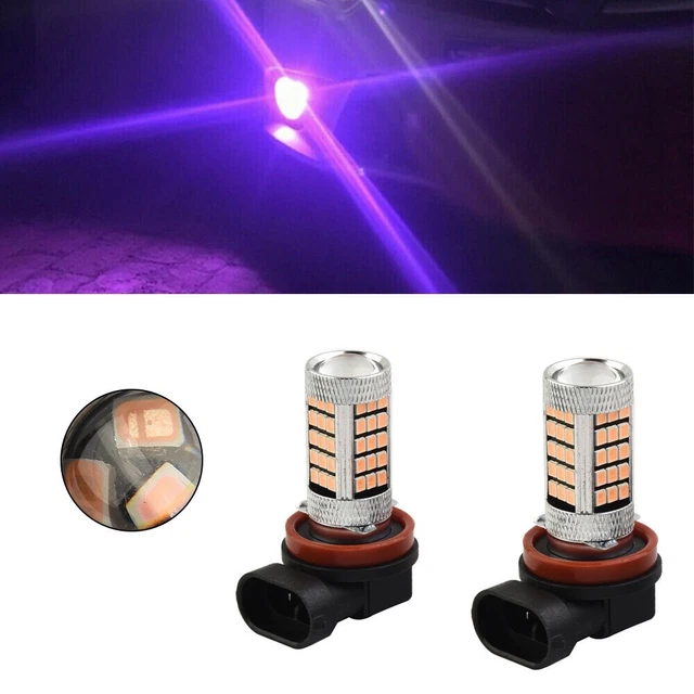 Migliora l'aspetto della tua auto con fendinebbia LED rosa viola H11/H8 lampadine DRL