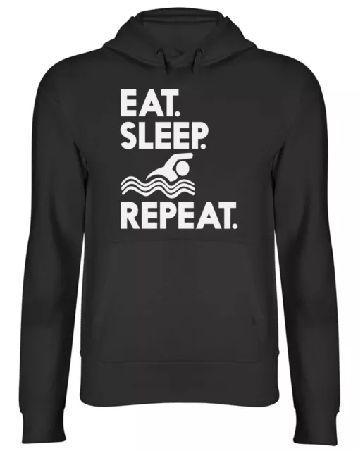 Eat Sleep Swimming Repeat Mens Womens Hooded Top Hoodie