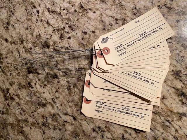 RARE Antique Chicago & North Western Railway Freight Baggage Tags (10) Railroad