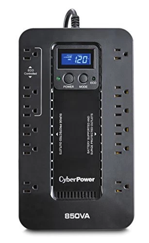 EC850LCD Ecologic Battery Backup & Surge Protector System, UPS 850VA LCD
